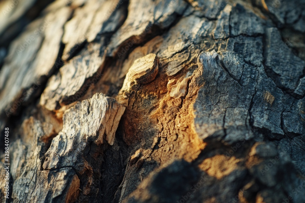 Poster close-up shot of a tree trunk with distinctive bark patterns