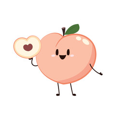 Peach character vector. peach on white background. wallpaper.