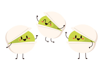 Pistachio character vector isolated. Pistachio icon. Vector illustration. Isolated.