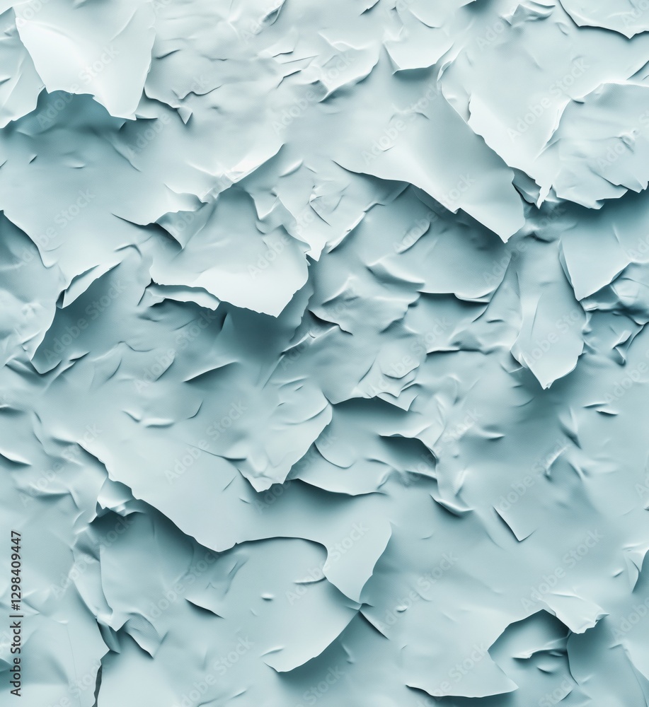 Aufkleber textured blue paper background with crumpled and torn edges for design projects, copy space for text