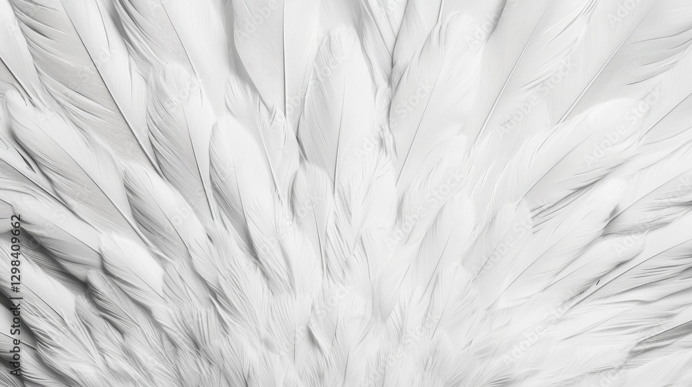 Poster soft white feathers spread creating a delicate background texture