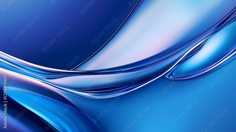 Aufkleber beautiful flowing blue lines and shapes creating an abstract background