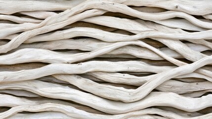 Texture of Twisted White Driftwood Sticks Background Natural Design