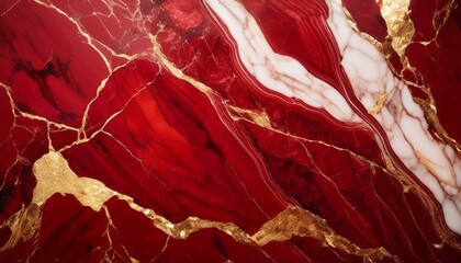 vibrant red marble with striking gold fissures ideal for bold and luxurious design elements