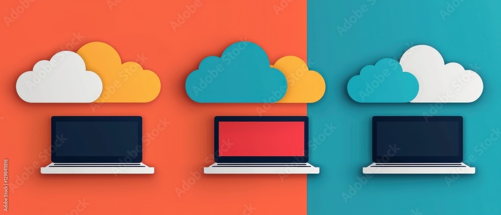 Aufkleber digital technological proficiency infographics concept. cloud computing proficiency infographic illu