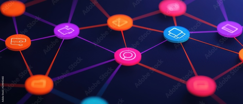Poster digital technological proficiency infographics concept. digital skills ecosystem an interconnected v