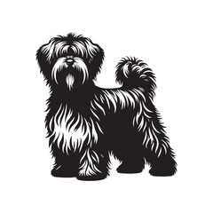 Dandie Dinmont Terrier Dog Vector - Dandie Dinmont Terrier Dog Silhouette - Dandie Dinmont Terrier Illustration.