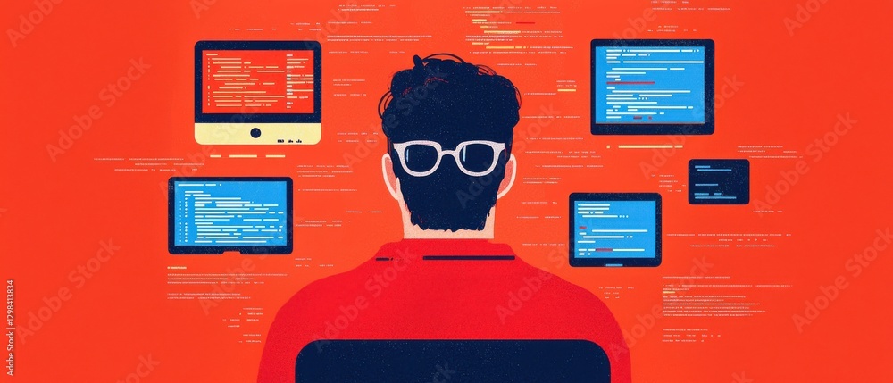Poster digital technological proficiency infographics concept. infographic of the most used programming lan