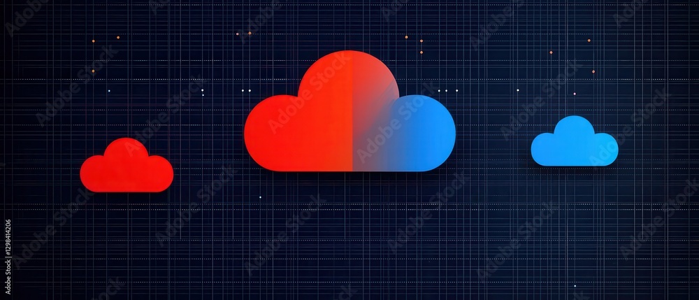 Aufkleber digital technological proficiency infographics concept. minimalist cloud computing infographic with 