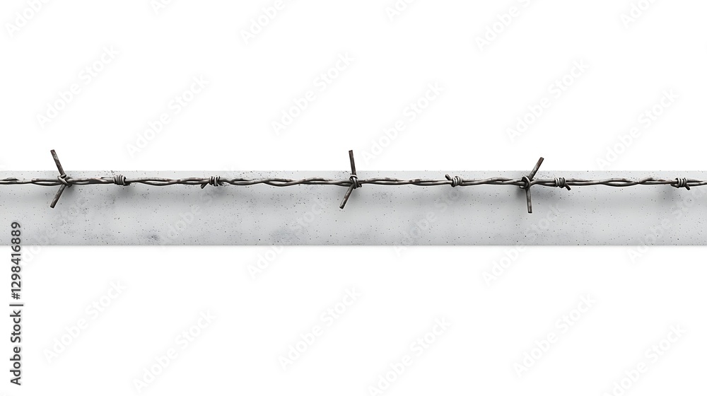 Aufkleber a close-up view of barbed wire, highlighting its sharp points and twisted structure, often associate