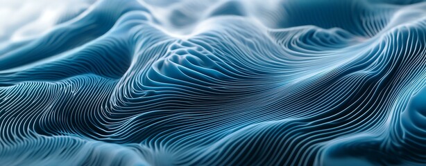 Abstract waves of blue create a serene and tranquil visual experience.