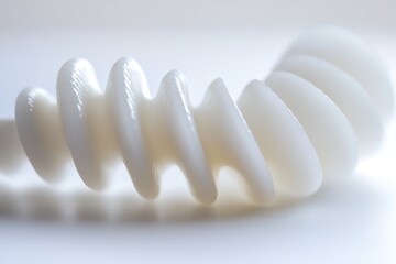 A spiral shaped object placed on a white surface, great for abstract backgrounds or minimalist designs