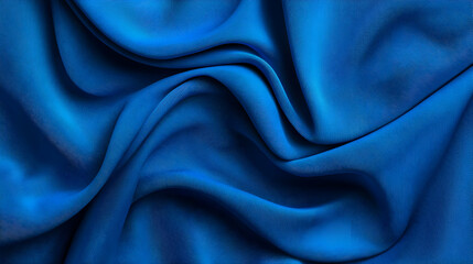 Fototapeta premium Abstract Blue Wavy Fabric Surface with Detailed Texture and Subtle Lighting
