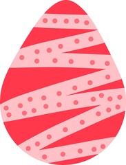 Illustration of an easter egg with a cute decoration pattern isolated on a white background.