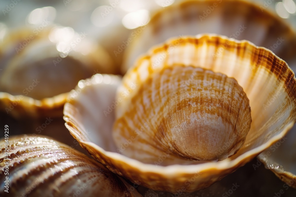 Poster a detailed view of multiple shells arranged together