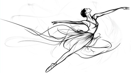 Elegant dancer in a flowing ballet pose showcasing grace and artistry.