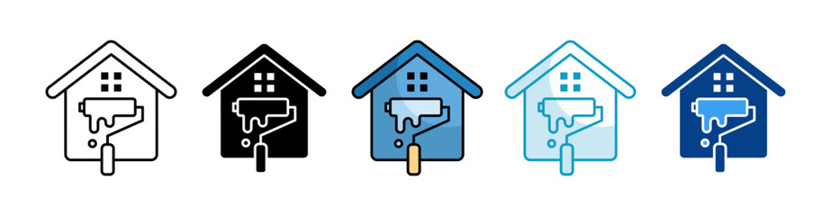 Residential Renovation Icon Set Multiple Style Collection