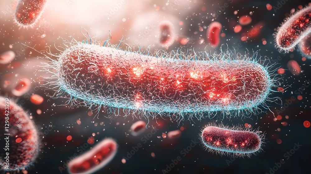 Aufkleber mesmerizing microscopic world a visually stunning 3d scientific showcasing a dynamic realm of vibran