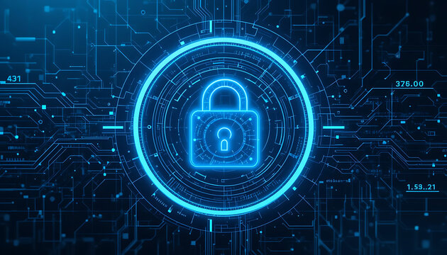 modern data security symbolization with lock and keypad pattern