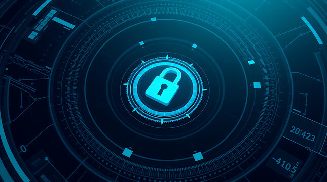 modern data security symbolization with lock and keypad pattern