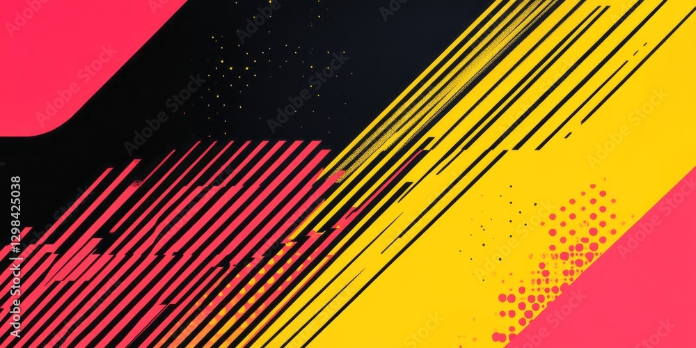 Poster abstract background with lines and shapes in various colors
