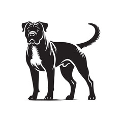Minimalist Dogo Argentino Dog Silhouette - Dog Vector - Dogo Argentino Dog Illustration.