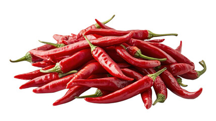 Vibrant red chili peppers piled high in a mesmerizing display of color and texture