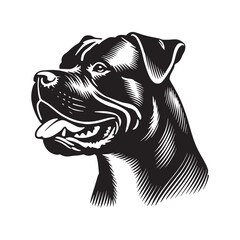 Minimalist Dogo Argentino Dog Silhouette - Dog Vector - Dogo Argentino Dog Illustration.