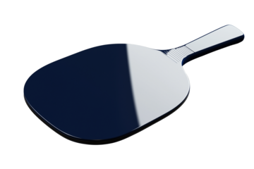Shiny dark blue pickleball paddle isolated on a white or transparent background 