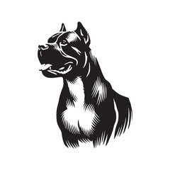 Minimalist Dogo Argentino Dog Silhouette - Dog Vector - Dogo Argentino Dog Illustration.