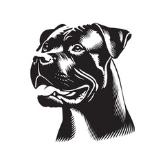 Minimalist Dogo Argentino Dog Silhouette - Dog Vector - Dogo Argentino Dog Illustration.