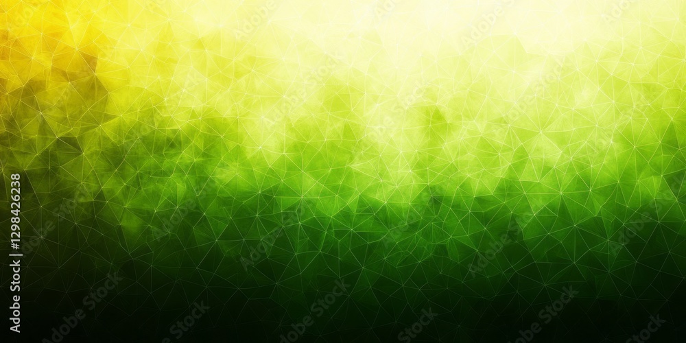 Poster abstract polygonal pattern with a gradient of green and yellow