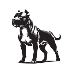 Minimalist Dogo Argentino Dog Silhouette - Dog Vector - Dogo Argentino Dog Illustration.