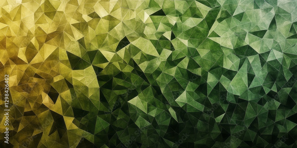 Poster polygon abstract background with gradient transition of yellow and green