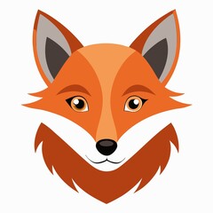 Red fox face vector illustration on white background
