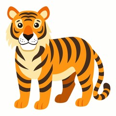 A tiger cartoon illustration isolated on white background