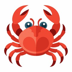A giant red crab on white background