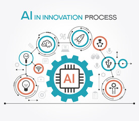 Artificial intelligence concept. Innovation process strategy. Infographic template.