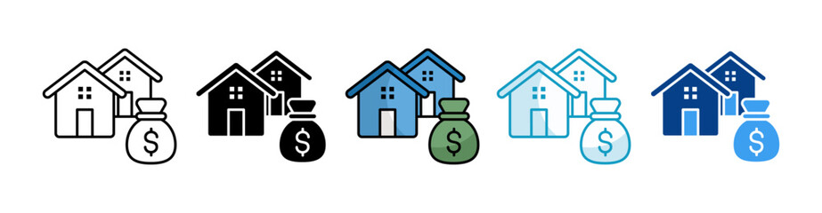 Real Estate Investment Icon Set Multiple Style Collection