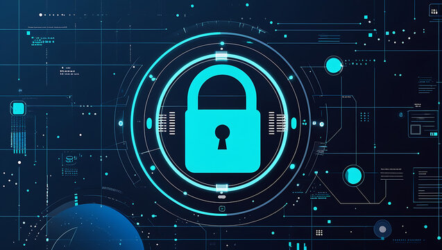 modern data security symbolization with lock and keypad pattern