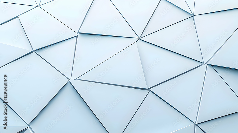 Poster abstract geometric pattern in shades of blue with triangular facets and lines