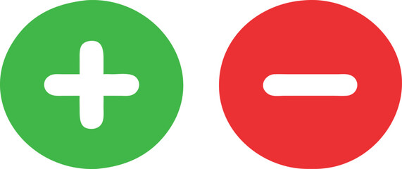 Obraz premium Plus and minus sign set. Vector