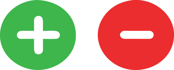 Fototapeta premium Plus and minus sign set. Vector