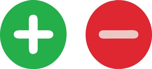 Fototapeta premium Plus and minus sign set. Vector