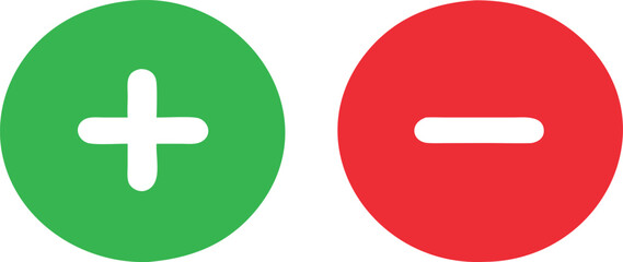 Fototapeta premium Plus and minus sign set. Vector