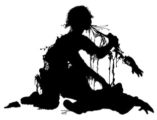 Zombie Sitting Down for Dinner