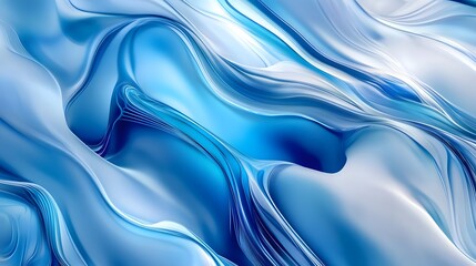 Obraz premium Abstract rendering of flowing blue and white artistic fluid dynamics