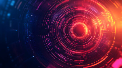 Fototapeta premium Abstract background with sound waves and circular light effects 