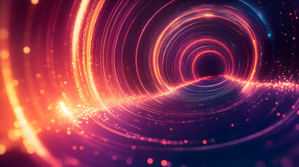 Obraz premium Abstract background with sound waves and circular light effects 