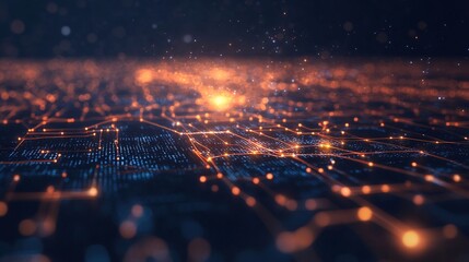 digital network with encryption symbols and data patterns